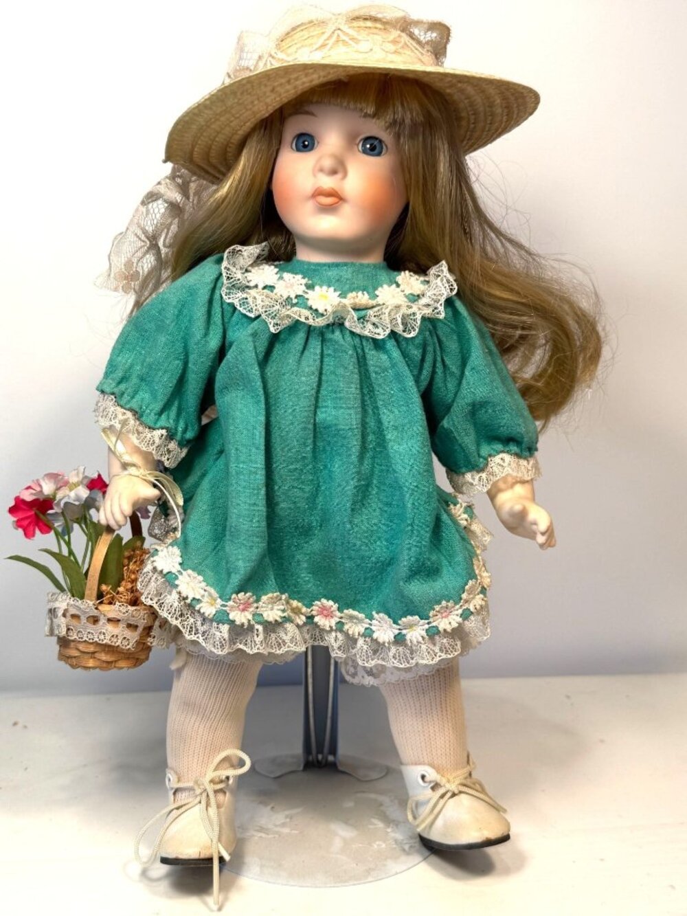 Vintage Hand Painted Porcelain Doll Made in Taiwan 1960's